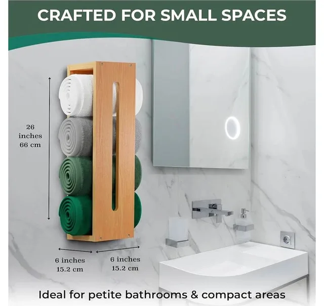 Nocer Bamboo Wall Towel Rack | Good Finds image indicator(3)