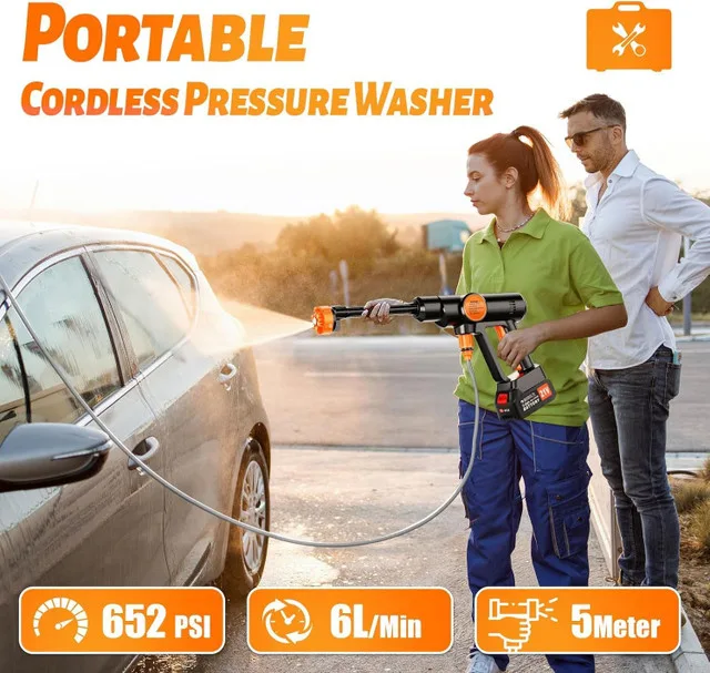 Portable Cordless Pressure Washer 652 PSI | Good Finds image indicator(6)