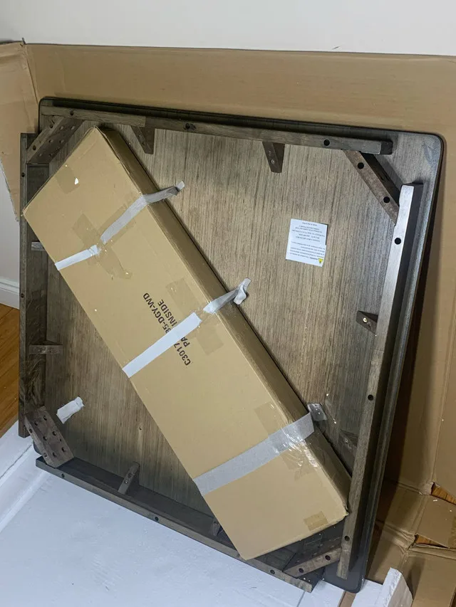 35.5" Square Counter Height Table – Rustic Wood image indicator(2)