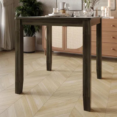 35.5" Square Counter Height Table – Rustic Wood image indicator(4)