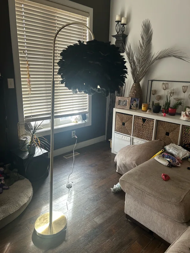 Rachel Zoe Feather Ball Floor Lamp - Black & Gold image indicator(4)