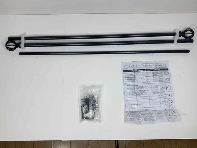 Lumino Curtain Rod Set 30–84" Black Cage | Good Finds thumbnail