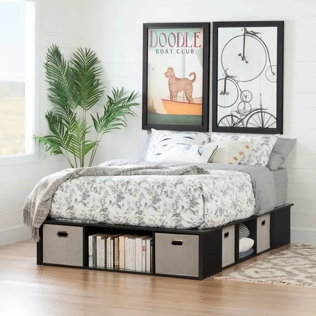 South Shore Storage Bed (Queen/Full, Black Oak) | Good Finds thumbnail