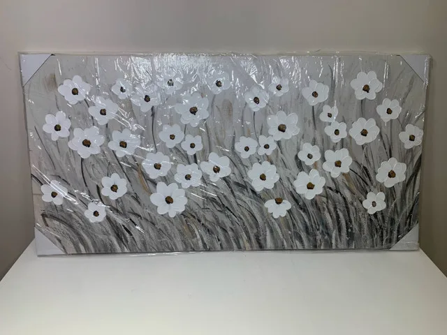 3D White Floral Canvas Wall Art- New and sealed | Good Finds image indicator(2)