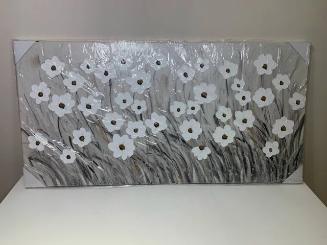 3D White Floral Canvas Wall Art- New and sealed | Good Finds image indicator(4)