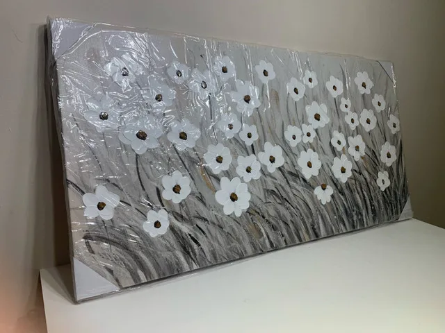 3D White Floral Canvas Wall Art- New and sealed | Good Finds image indicator(6)