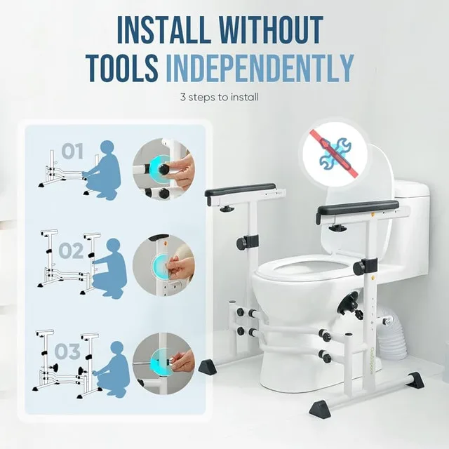 OasisSpace G320 Adjustable Toilet Safety Rails image indicator(8)