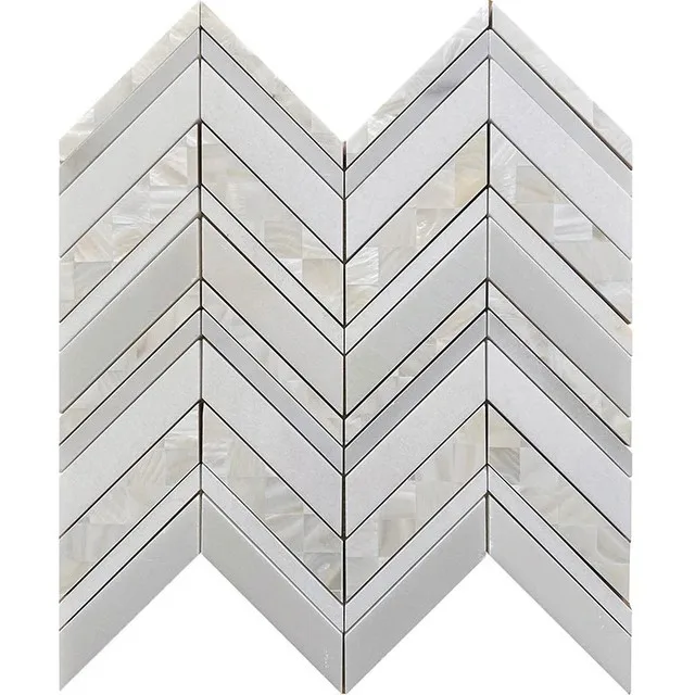 Mosaic Alaska Pearl Island Chevron Tile | Good Finds thumbnail