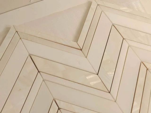 Mosaic Alaska Pearl Island Chevron Tile | Good Finds image indicator(10)