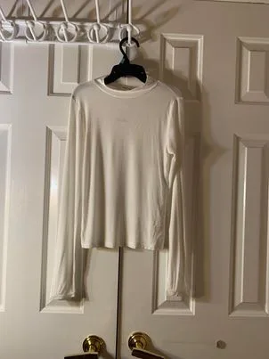 Off-White Ribbed Long Sleeve Top thumbnail