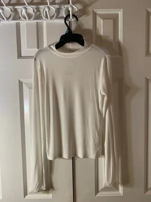 Off-White Ribbed Long Sleeve Top image indicator(2)