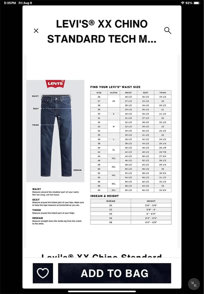 Levi’s XX Chinos Standard Tech Men’s Pants image indicator(7)