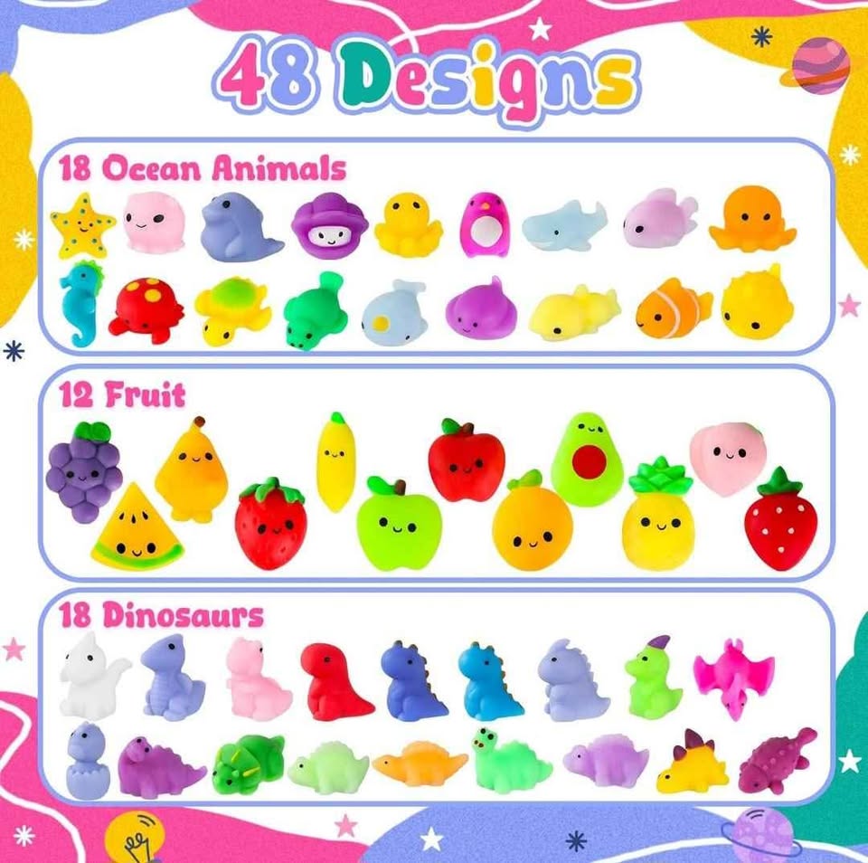 48Pcs Squishies Toys Fruit Dinosaur Animal - photo 2