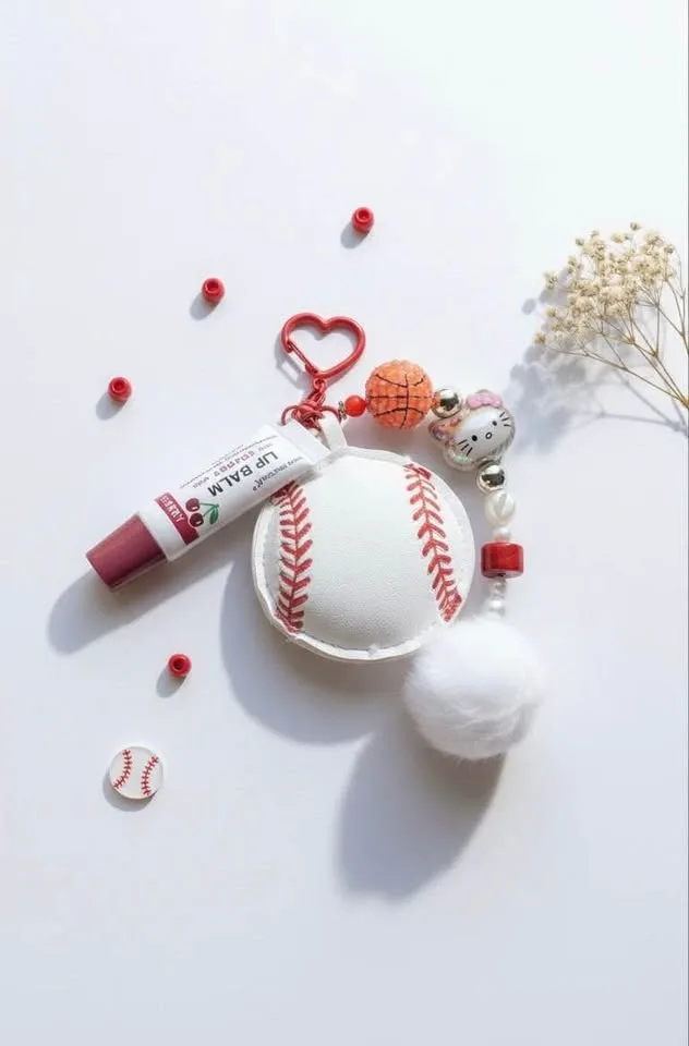 ✨ Handmade Beaded Lip Balm Keychain – Cute & Functional Gift 🎁💄 image indicator(2)