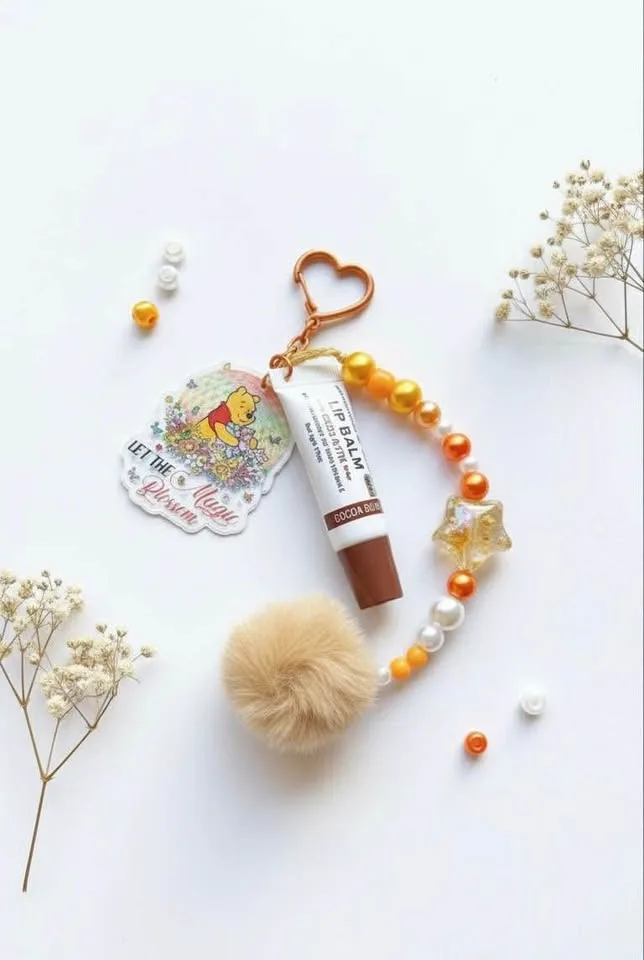 ✨ Handmade Beaded Lip Balm Keychain – Cute & Functional Gift 🎁💄 image indicator(4)