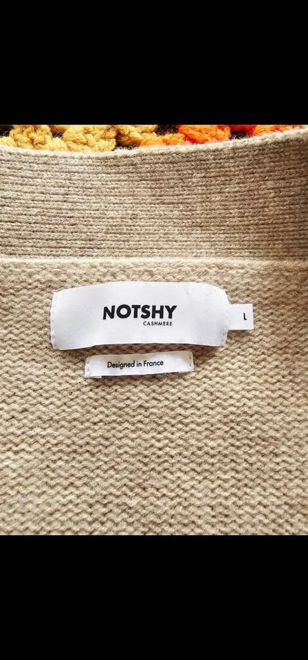 Sz L Notshy Wool Oversized Cottagecore Beige Cardigan image indicator(5)