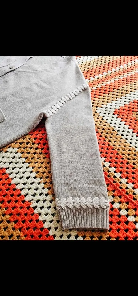 Sz L Notshy Wool Oversized Cottagecore Beige Cardigan image indicator(7)