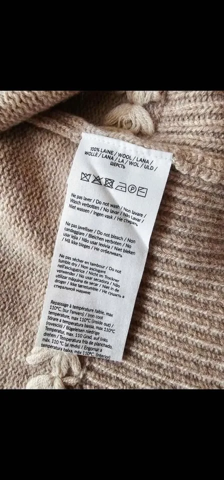 Sz L Notshy Wool Oversized Cottagecore Beige Cardigan image indicator(8)