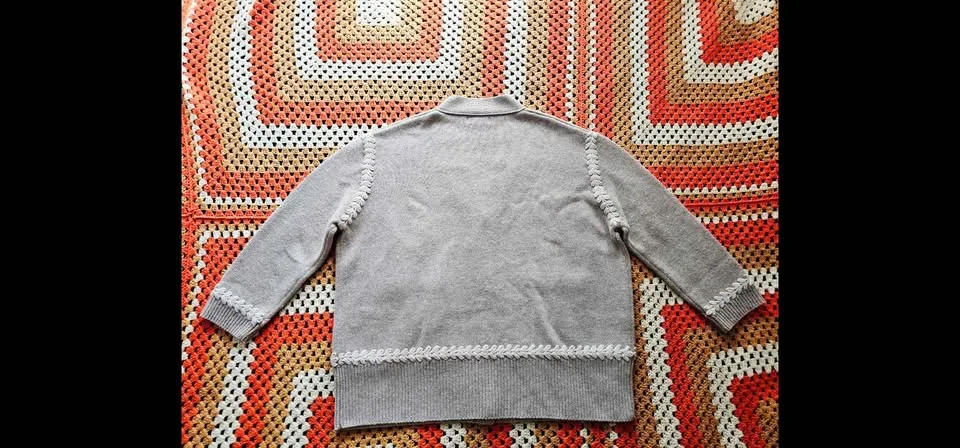 Sz L Notshy Wool Oversized Cottagecore Beige Cardigan image indicator(9)