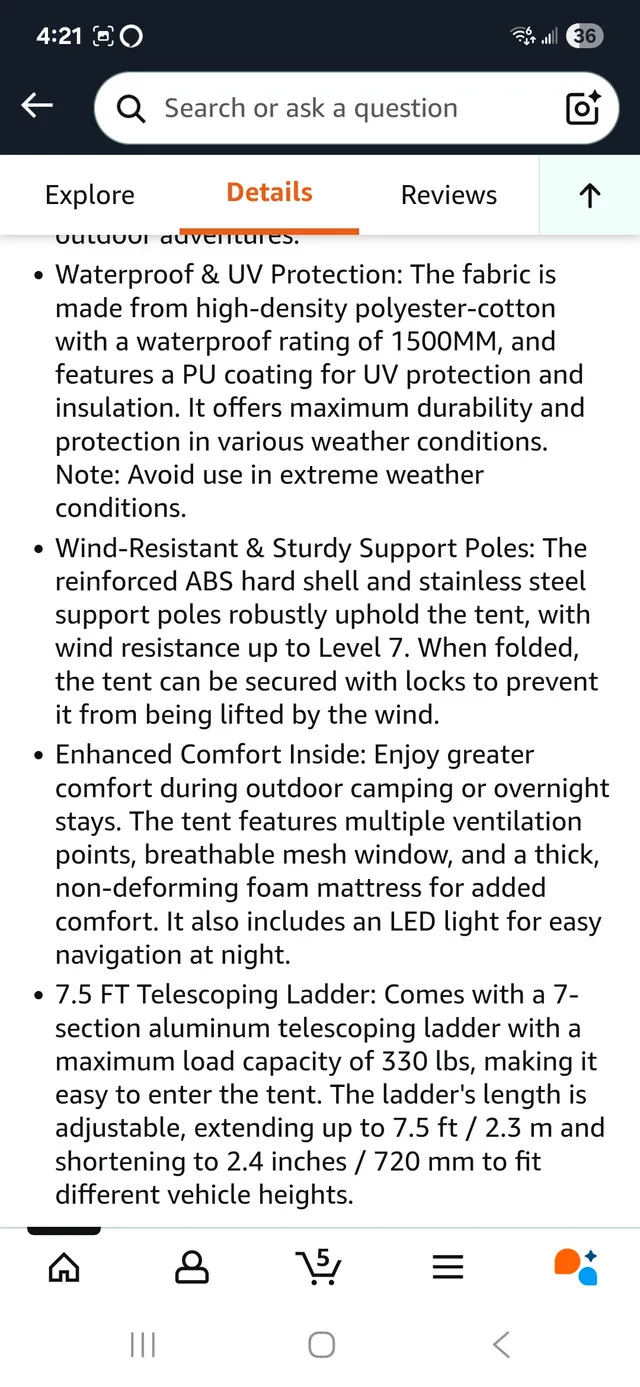 Northern Ridge Hard Rooftop Tent w/ Adarac Rail System image indicator(3)