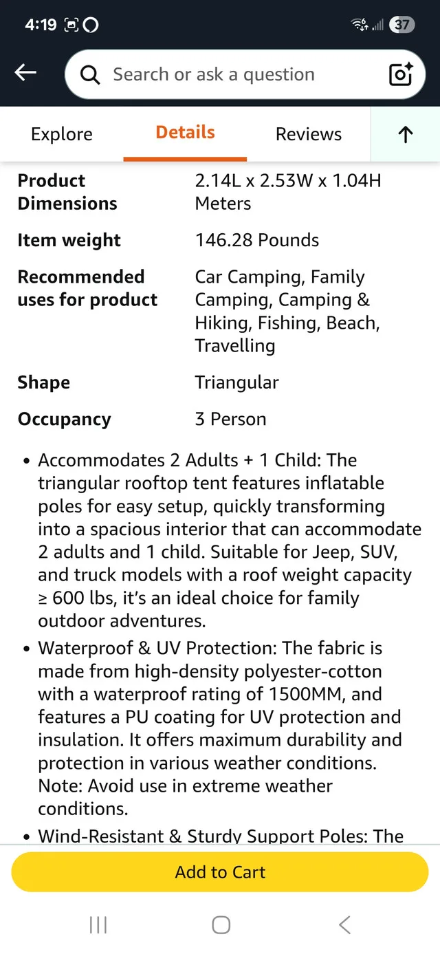 Northern Ridge Hard Rooftop Tent w/ Adarac Rail System image indicator(4)
