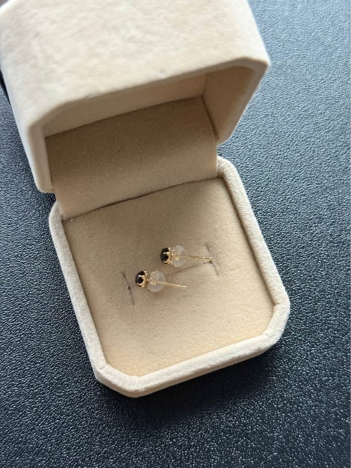 K18 YG Black Diamond Earrings, .50CT - Real Gold - photo 2