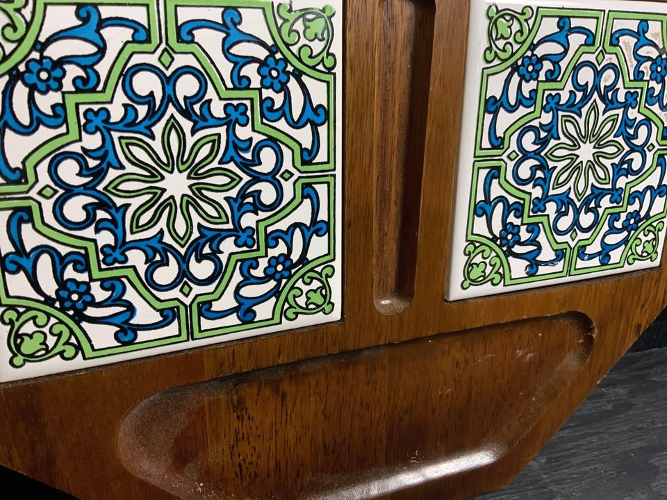 Vintage Imperial Hand Carved Wood Cheese Serving Tray - photo 2