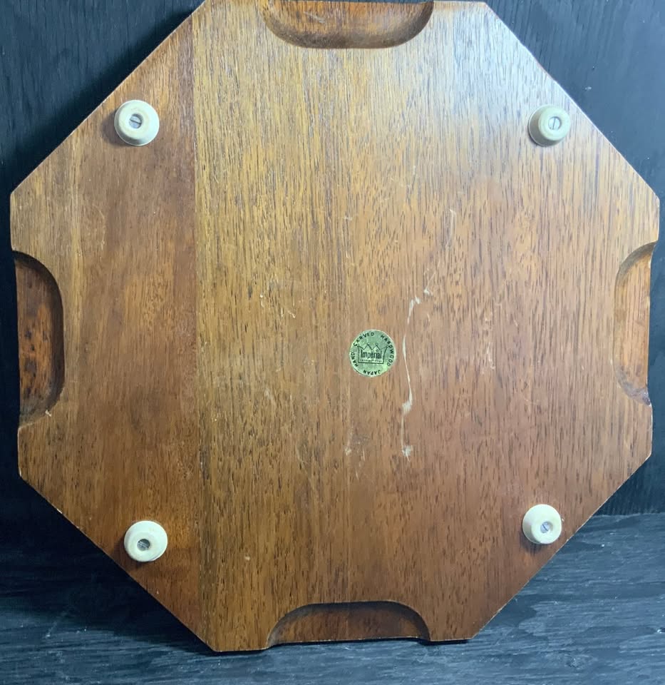 Vintage Imperial Hand Carved Wood Cheese Serving Tray - photo 3