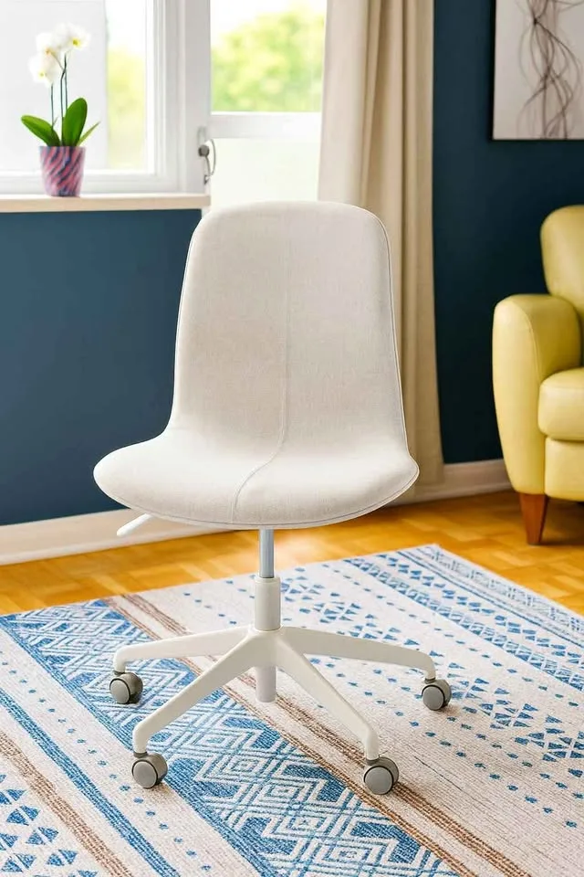 Modern White Swivel Office Chair – $60 thumbnail