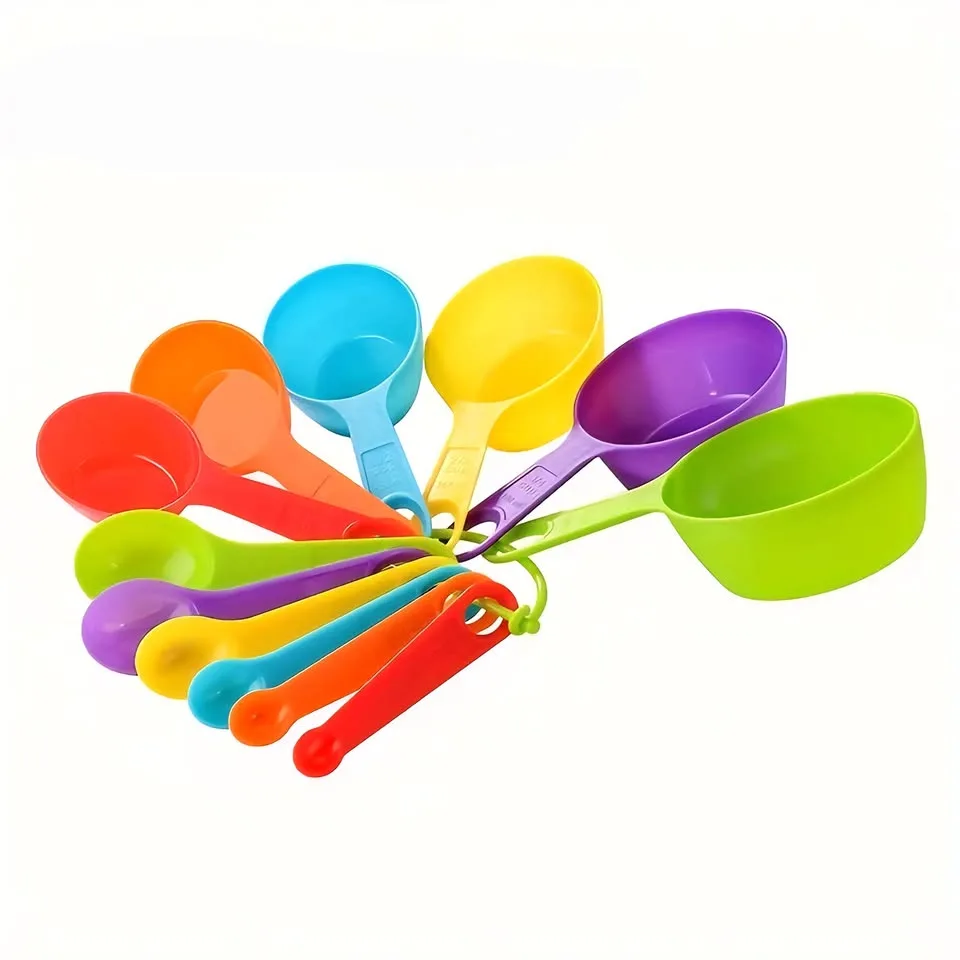 12-Piece Set of Assorted Colors Plastic Measuring Cups image indicator(2)