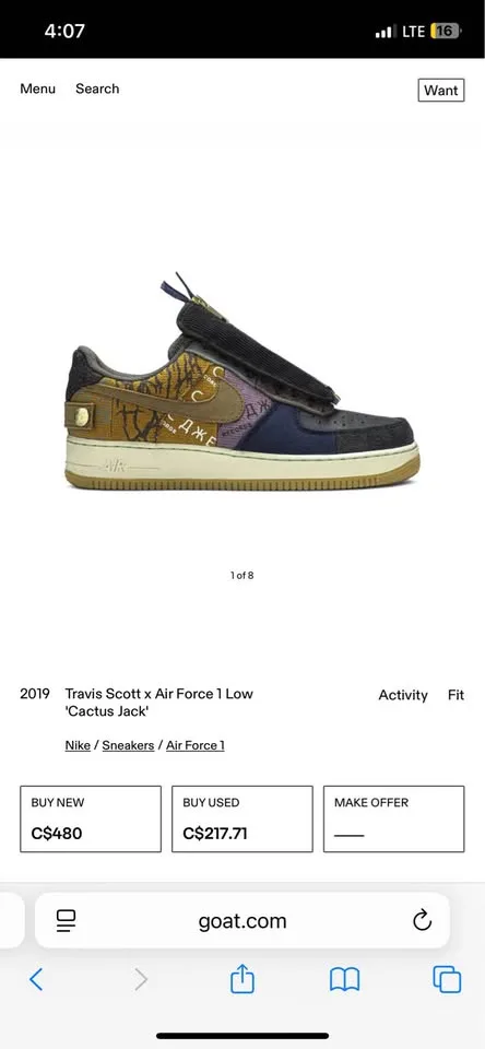 Travis Scott Nike Air Force image indicator(6)