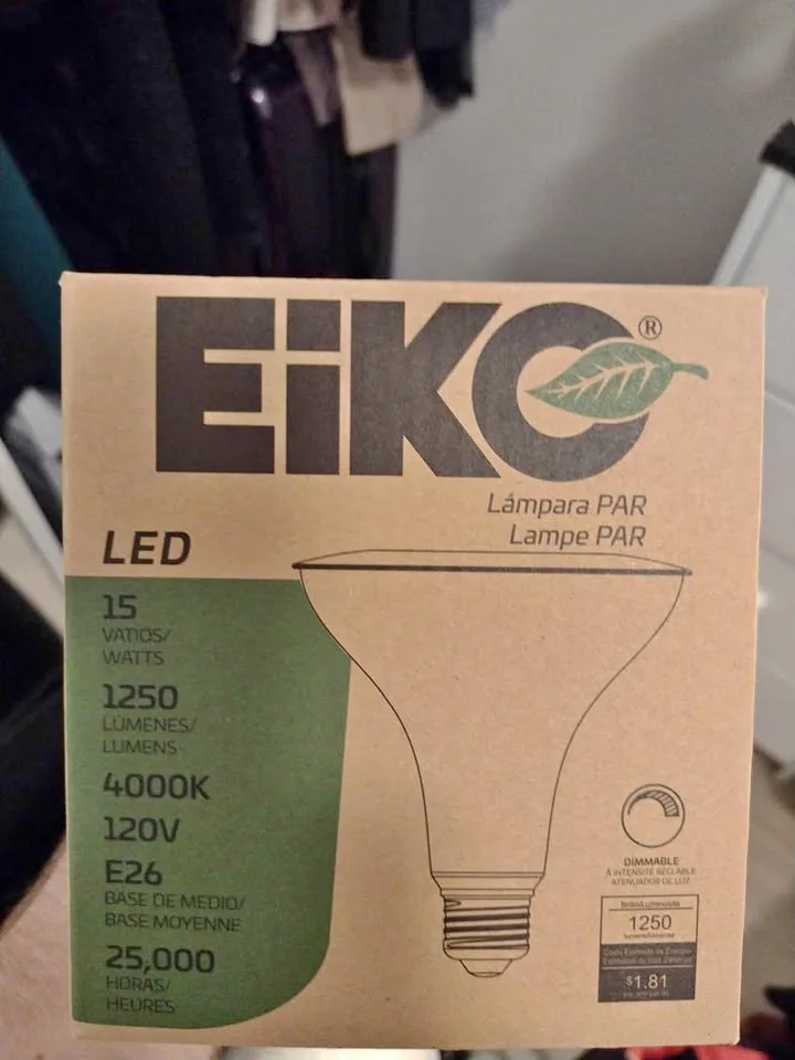 Eiko LED PAR38 Flood 15W - 1250lm Dimmable 4000K E26 thumbnail
