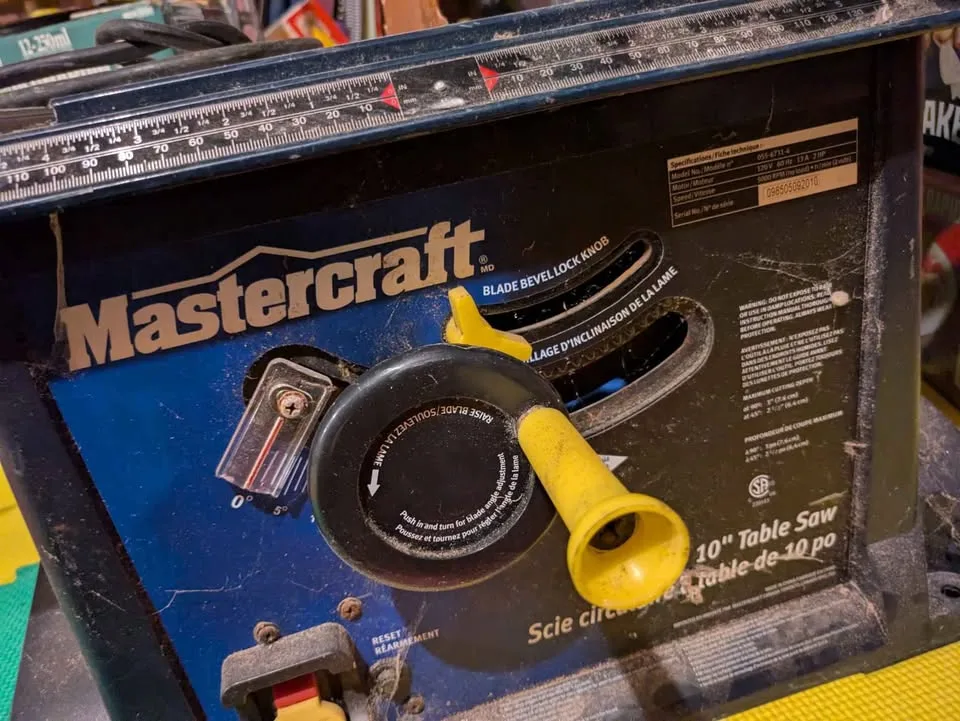 Master Craft 10" table saw image indicator(4)