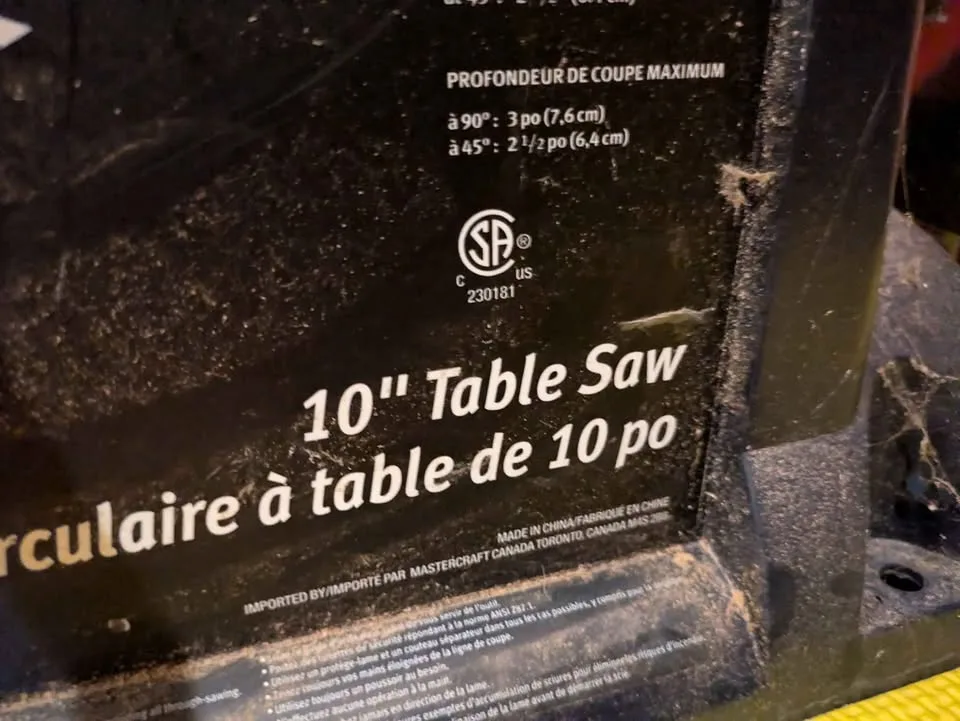 Master Craft 10" table saw image indicator(5)