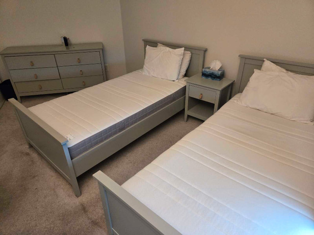 IKEA bedroom - 2 twin beds, night table and Drawer cabinet - photo 2