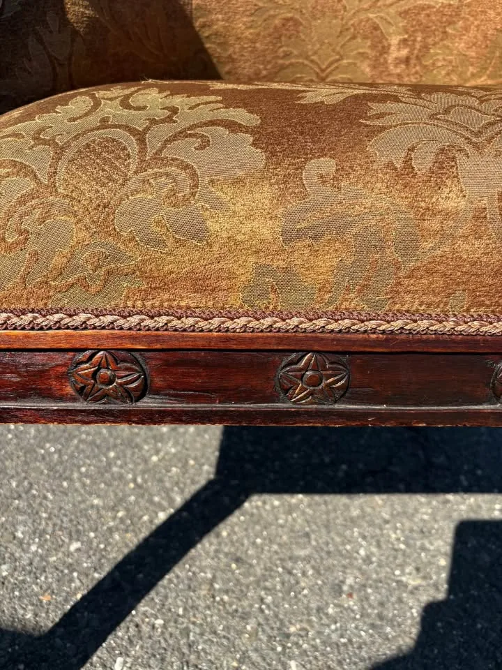 1940 Carved Wood Swan Barrel Chair image indicator(10)