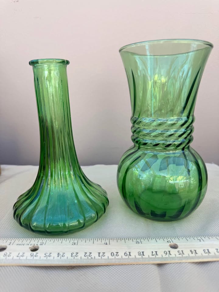 Small Green Glass Vases