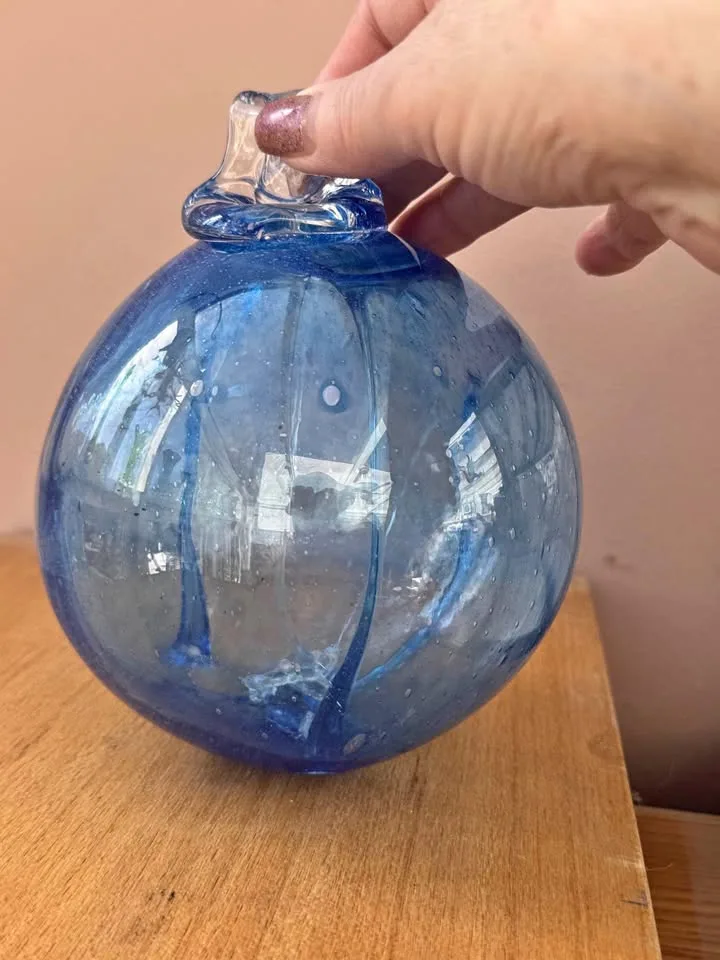 Gorgeous Blue Kitras Art Glass Witch Ball thumbnail