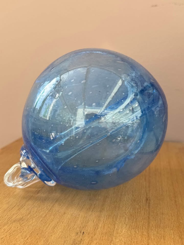 Gorgeous Blue Kitras Art Glass Witch Ball - photo 2