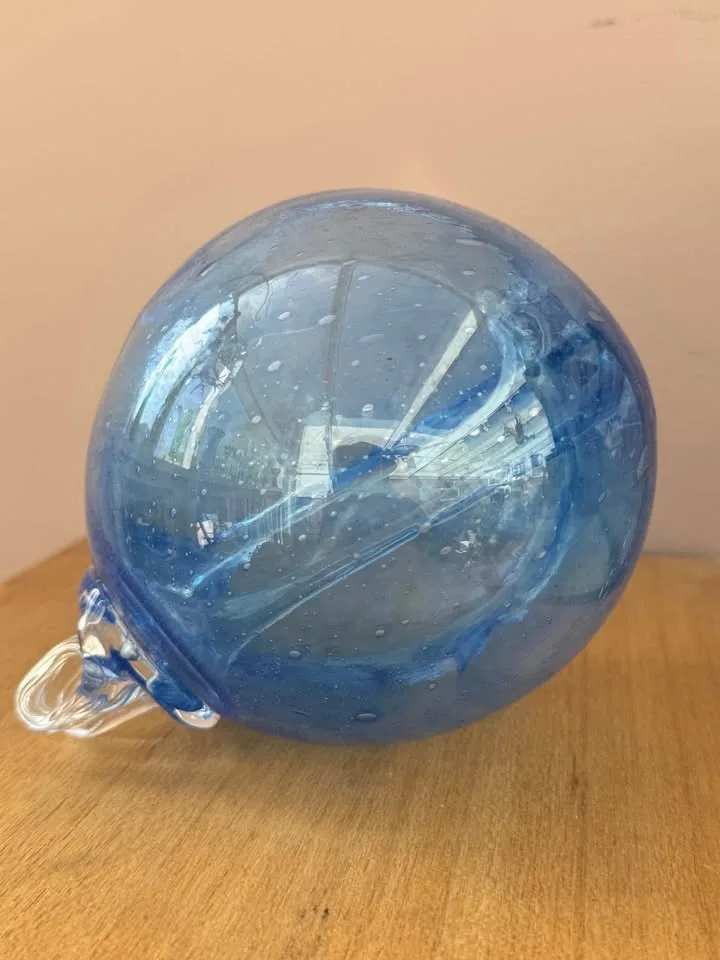 Gorgeous Blue Kitras Art Glass Witch Ball image indicator(2)