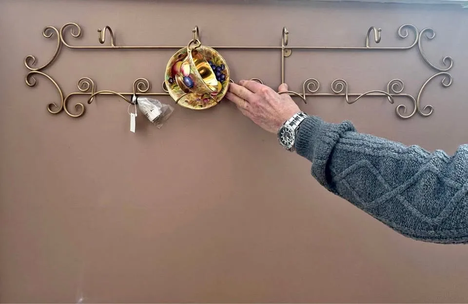 Beautiful Tea Cup Wrought Iron Wall Display thumbnail