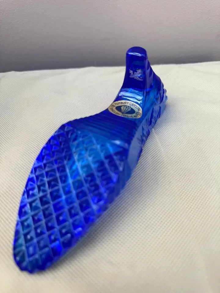 Rare Vintage Cobalt Blue Crystal Shoe Figurine image indicator(6)