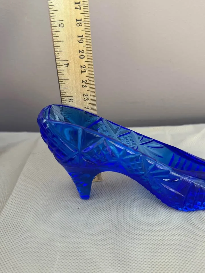 Rare Vintage Cobalt Blue Crystal Shoe Figurine image indicator(8)