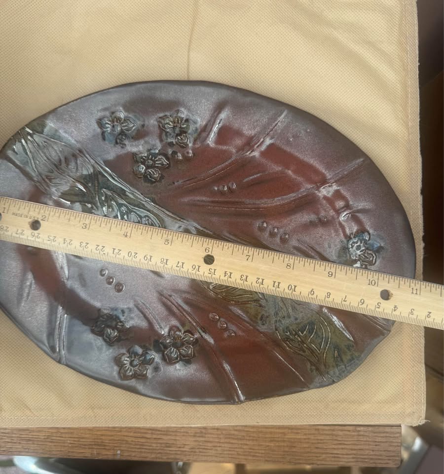 Beautiful Oval Hand Crafted Pottery Plate/Platter - photo 2