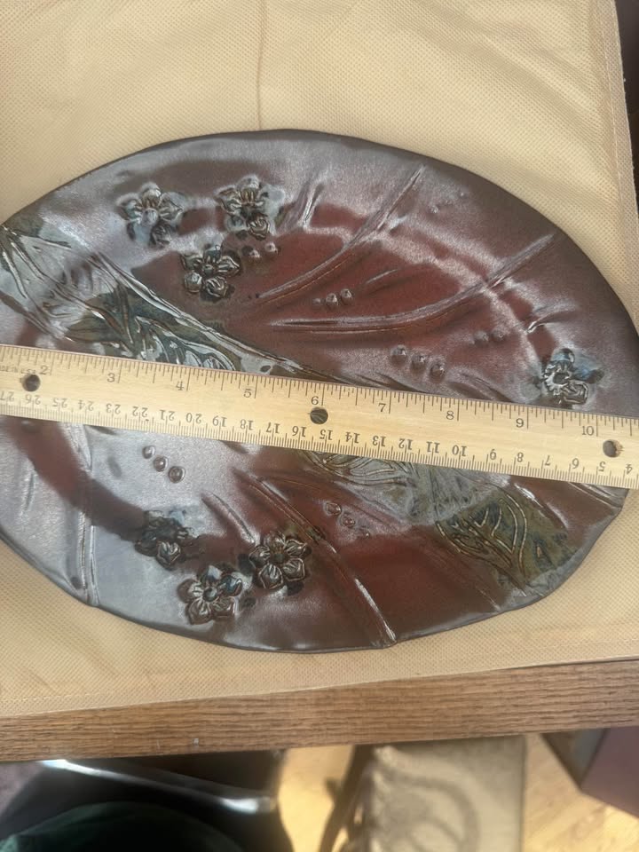 Beautiful Oval Hand Crafted Pottery Plate/Platter - photo 3