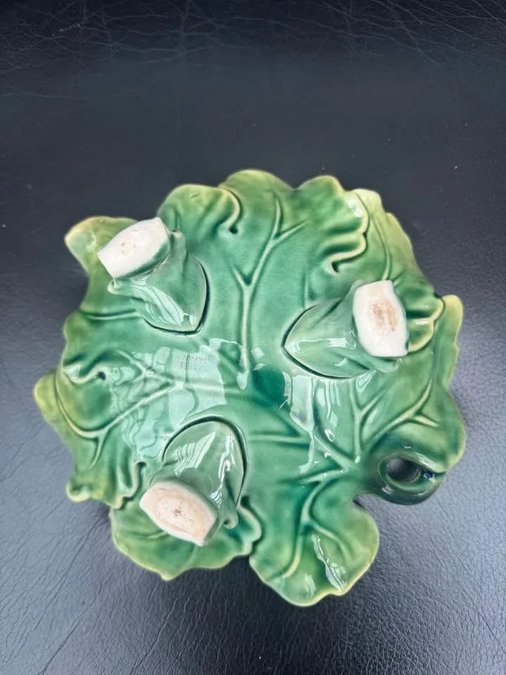 Majolica Old Leaf Ceramic Plate image indicator(3)