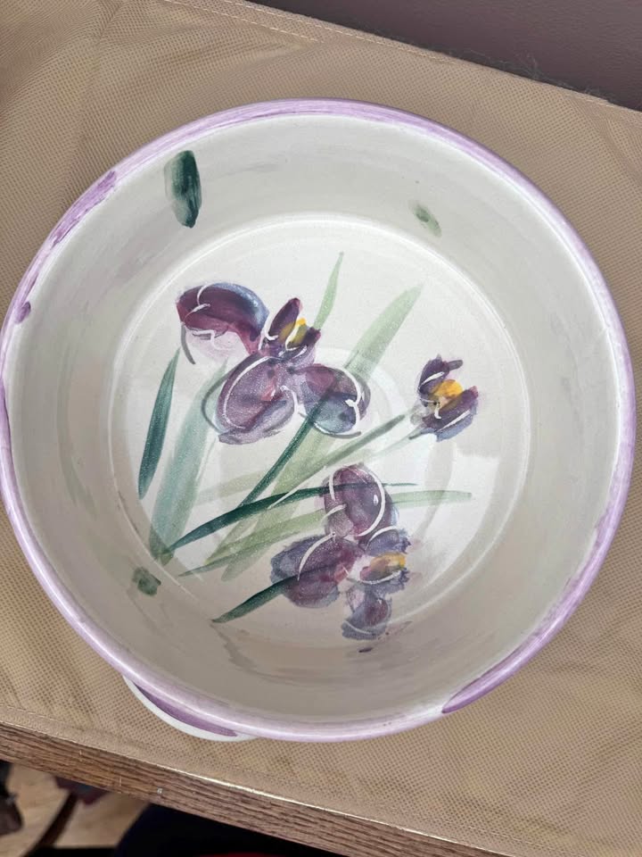 Hand Painted Pottery Open Casserole
