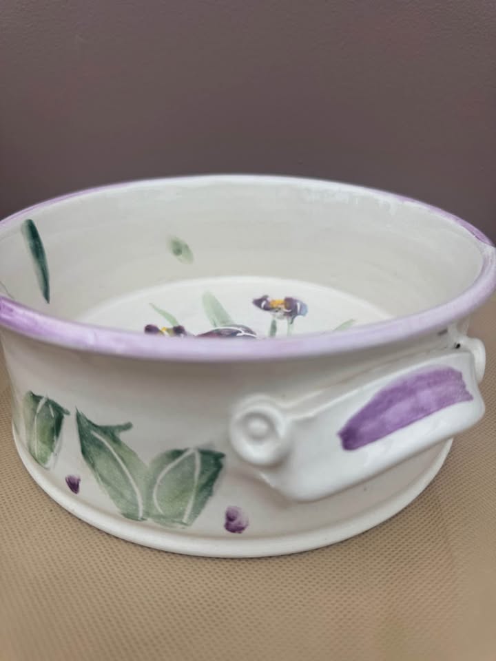 Hand Painted Pottery Open Casserole - photo 3