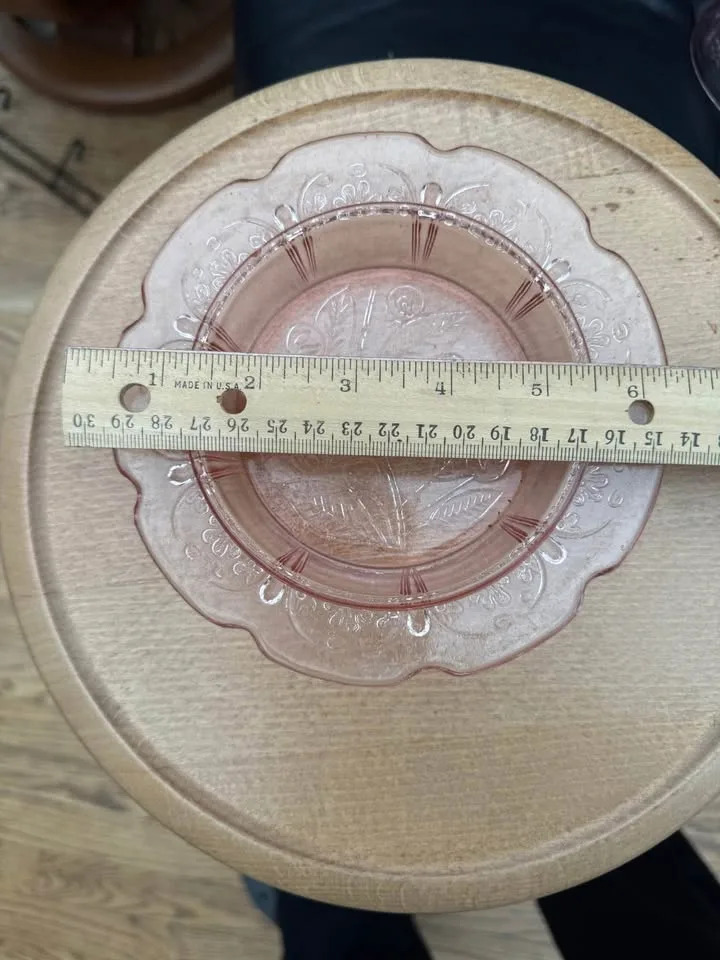 Pink Pressed Glass Covered Butter Dish image indicator(3)
