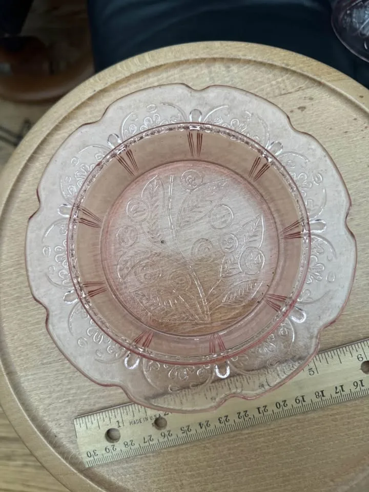 Pink Pressed Glass Covered Butter Dish image indicator(4)